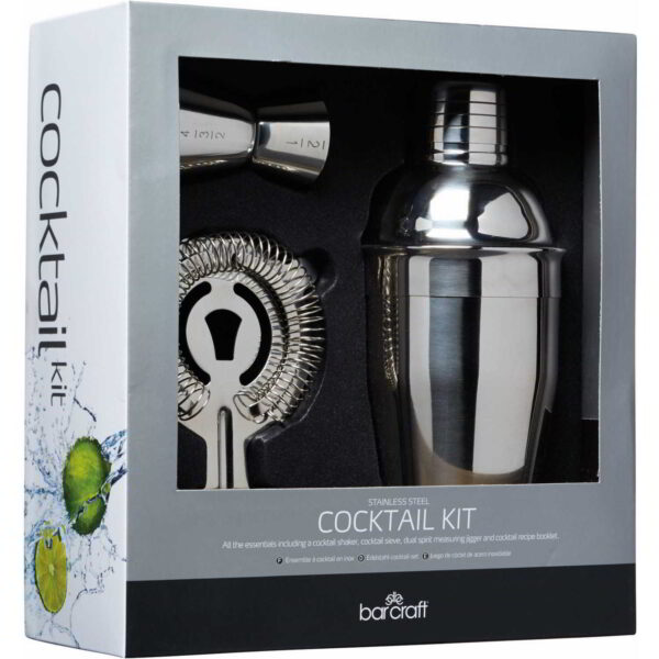 BarCraft Stainless Steel Three Piece Cocktail Gift Set