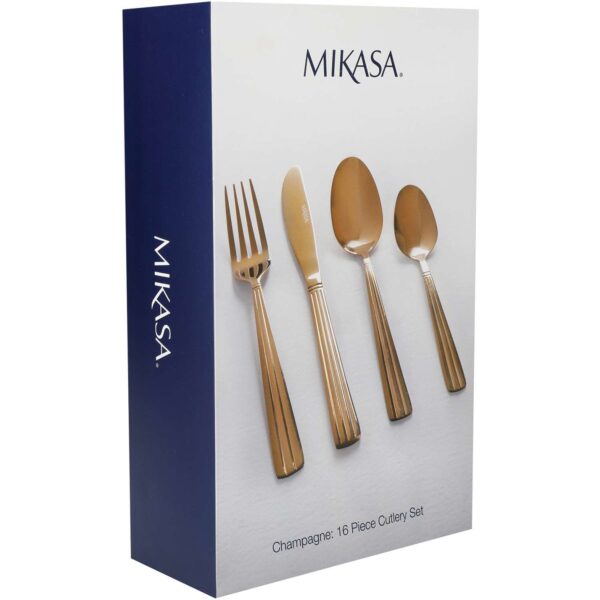 Mikasa 16pc Stainless Steel Cutlery Set Champagne