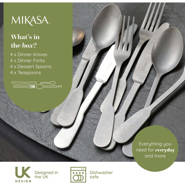 Mikasa Soho Antique 16pc Stainless Steel Cutlery Set