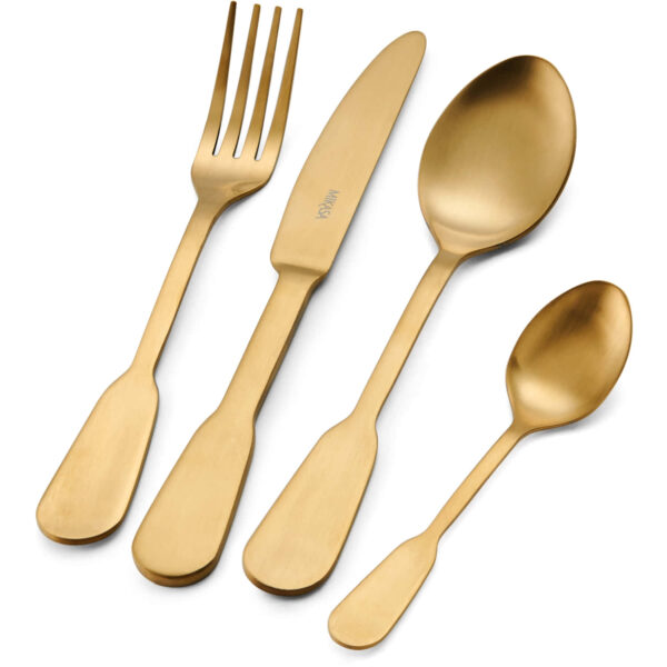 Mikasa Soho Gold 16pc Stainless Steel Cutlery Set