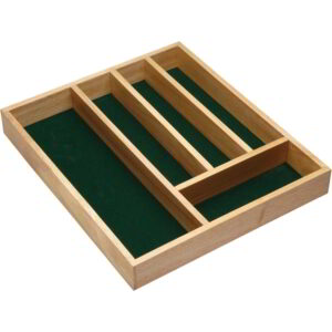 KitchenCraft Traditional Wooden Cutlery Tray with Five Sections 36x31x5cm