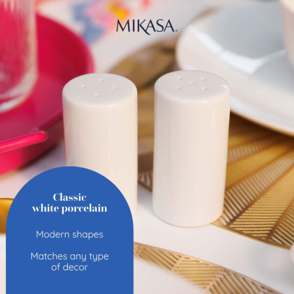 Mikasa Chalk Porcelain Salt & Pepper Shaker Set 8cm