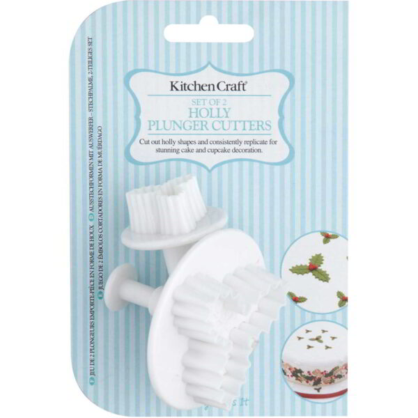 Sweetly Does It Icing Cutters - Holly Leaf Patterned Set of 2