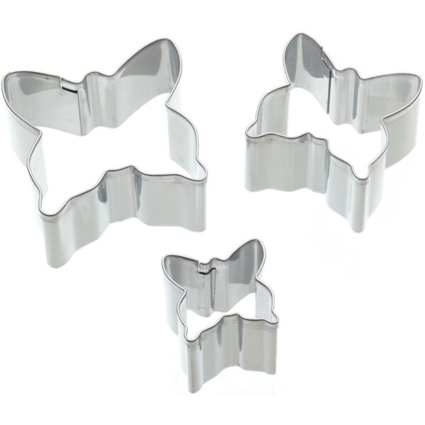 KitchenCraft Sweetly Does It Mini Fondant Cutter Stainless Steel Butterfly Design Set of Three