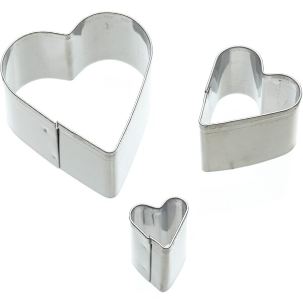 KitchenCraft Sweetly Does It Mini Fondant Cutter Stainless Steel Heart Design Set of Three