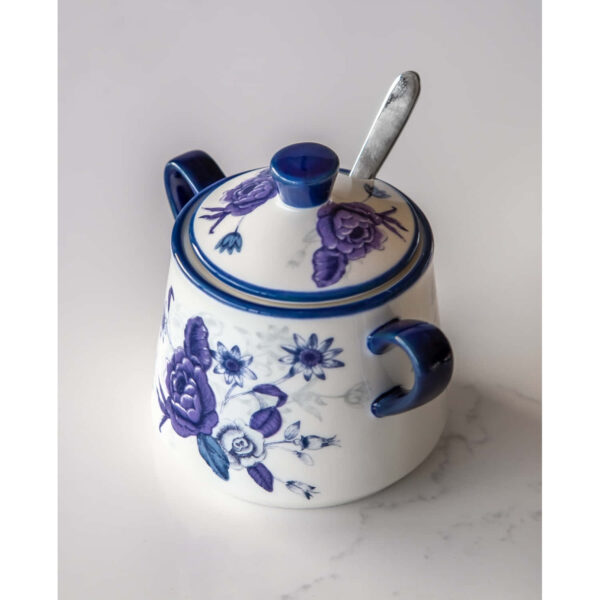 London Pottery Ceramic Blue Rose Sugar Pot