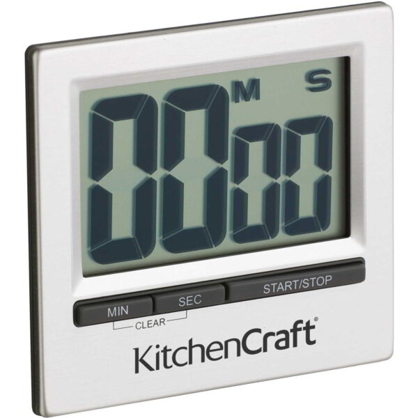 KitchenCraft Large Chromed Easy Read 100 Minute Timer