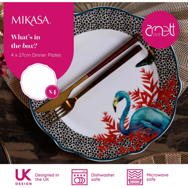 Mikasa x Sarah Arnett Porcelain 27cm Dinner Plates Set of Four