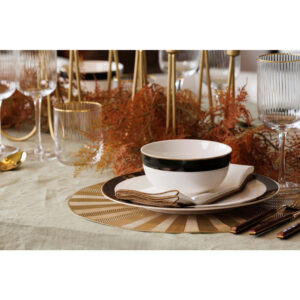 Mikasa 4pc PU Round Placemats Gold 38cm