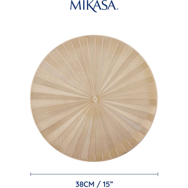 Mikasa 4pc PU Round Placemats Gold 38cm