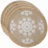 Taldriku alused linased 43cm 4tk 'white leaf'