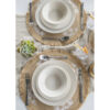 Taldriku alused linased 43cm 4tk 'white leaf'