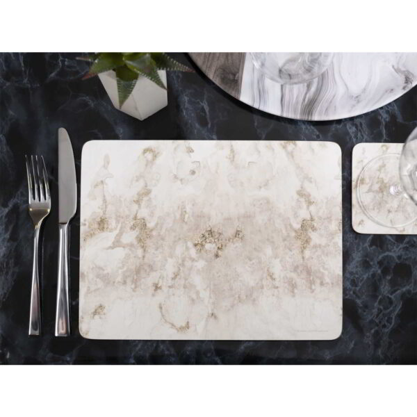 Creative Tops Marble Effect Set of 6 Standard Placemats Grey Marble Effect 30x23cm