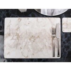 Creative Tops Marble Effect Set of Four Large Placemats Grey Marble Effect 40x29cm