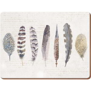 Creative Tops Feathers Pack Of 6 Premium Placemats 30x23cm