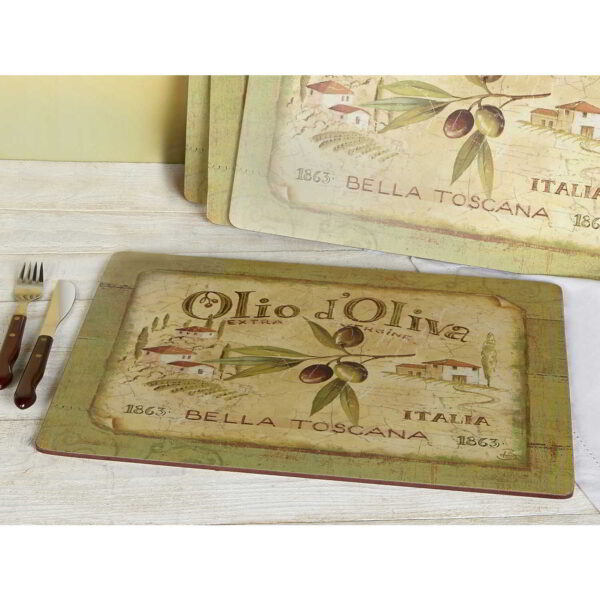Creative Tops Olio d'Oliva Pack Of 4 Large Premium Placemats 40x29cm
