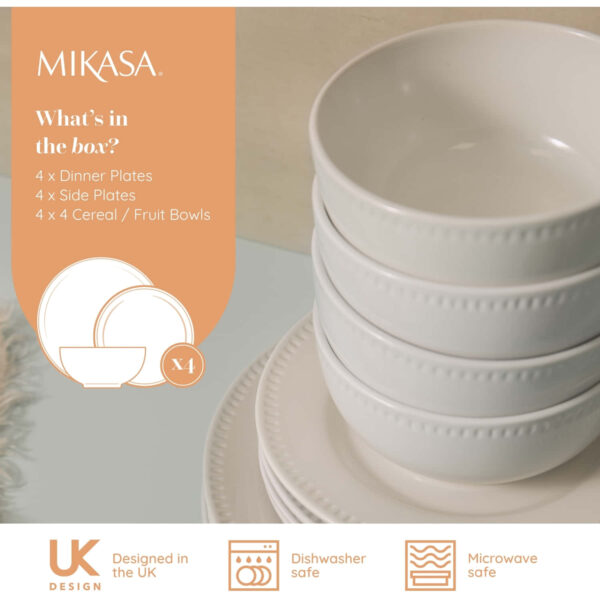 Mikasa Cranborne 12pc Stoneware Dinner Set