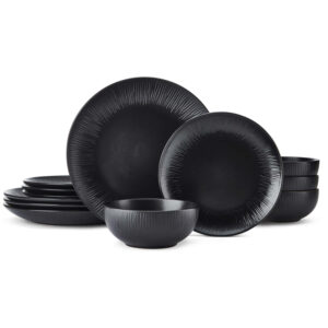 Mikasa Jardin Midnight 12pc Stoneware Dinner Set