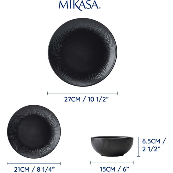 Mikasa Jardin Midnight 12pc Stoneware Dinner Set