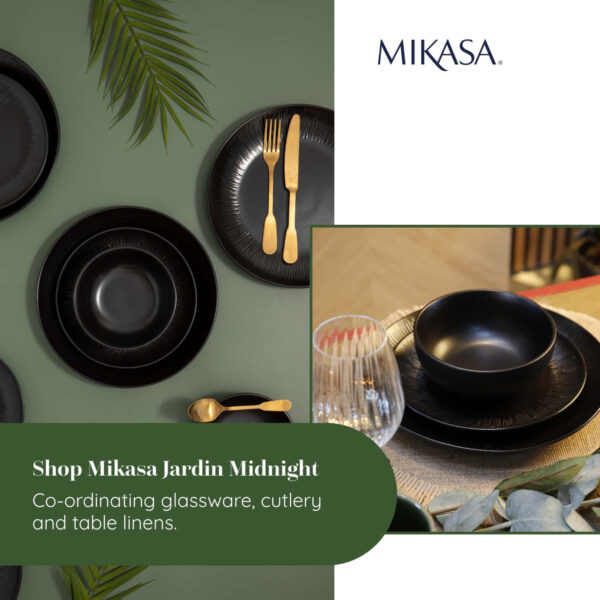 Mikasa Jardin Midnight 12pc Stoneware Dinner Set