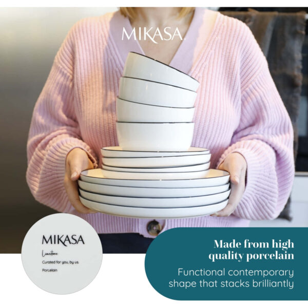 Taldrikute komplekt keraamika 12 osa 'limestone' Mikasa