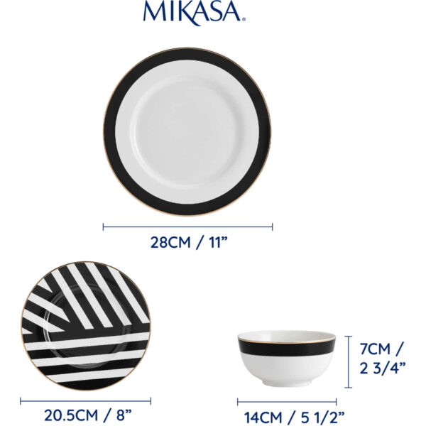 Mikasa Luxe Deco 12pc Fine China Dinner Set