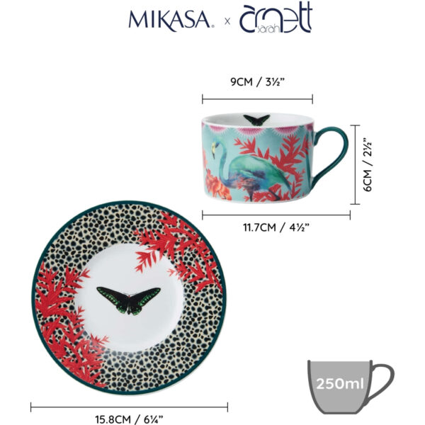 Mikasa x Sarah Arnett Porcelain 250ml Cup and Saucer