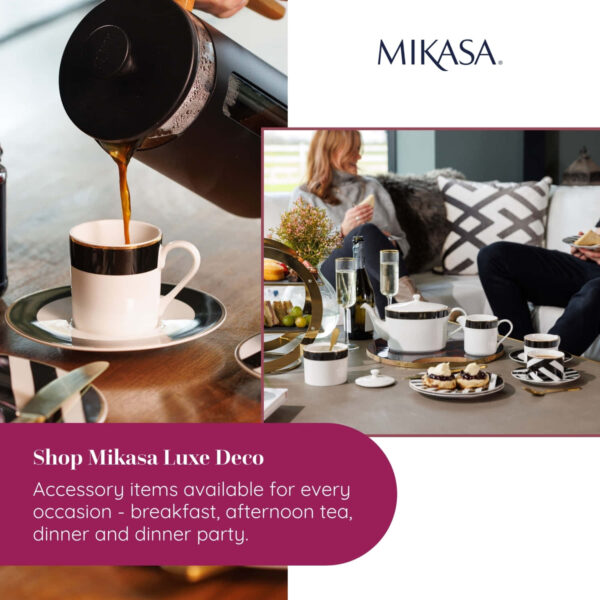 Mikasa Luxe Deco 2pc Fine China Espresso Cup & Saucer Set - Geo Pattern 110ml