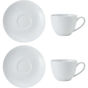 Mikasa Chalk 2pc Porcelain Cappuccino Cup & Saucer Set 310ml