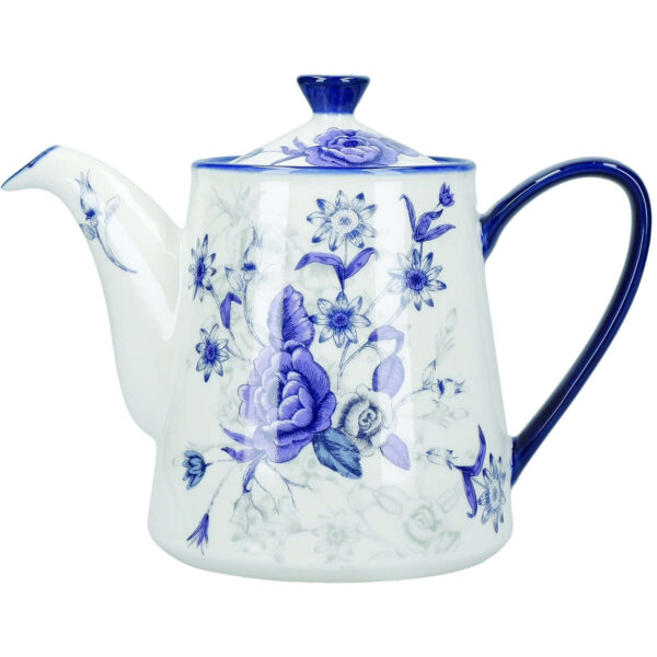 London Pottery Ceramic Blue Rose 900ml Teapot