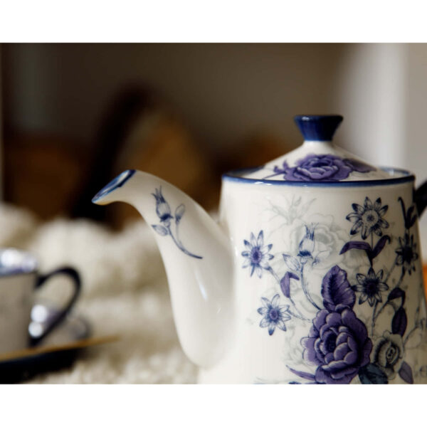 Teekann keraamika 900ml 'blue rose' London Pottery