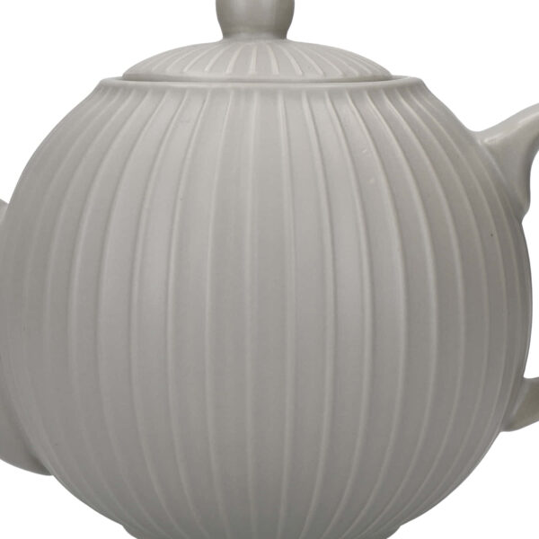 London Pottery Ceramic Globe 900ml Textured Teapot Grey Ridged