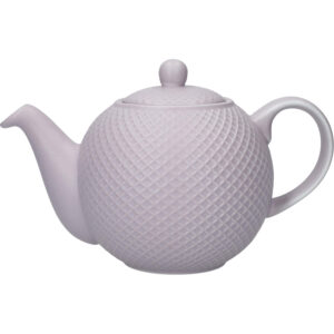 London Pottery Ceramic Globe 900ml Textured Teapot Lavender Honeycomb