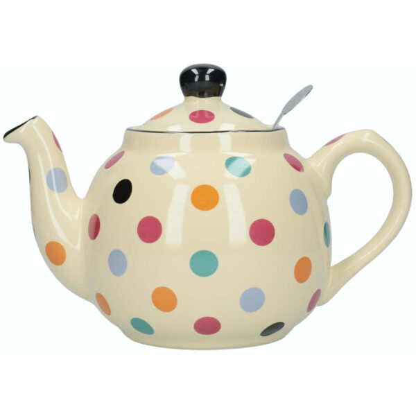 London Pottery Farmhouse Teapot IvoryMulti-Spot Four Cup - 900ml