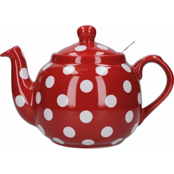 London Pottery Farmhouse Teapot Red/White Spot Four Cup - 900ml