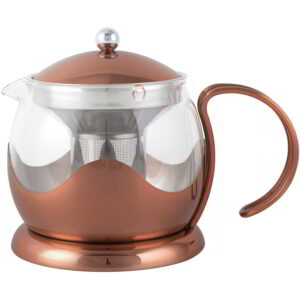 La Cafetière Brushed Copper Glass Infuser Teapot Two Cup 660ml