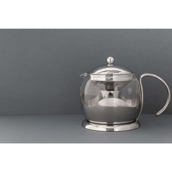 La Cafetière Izmir Polished Steel Glass Infuser Teapots Four Cup