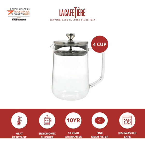 Teekann-presskann klaas 'kericho' 1.05L La Cafetière