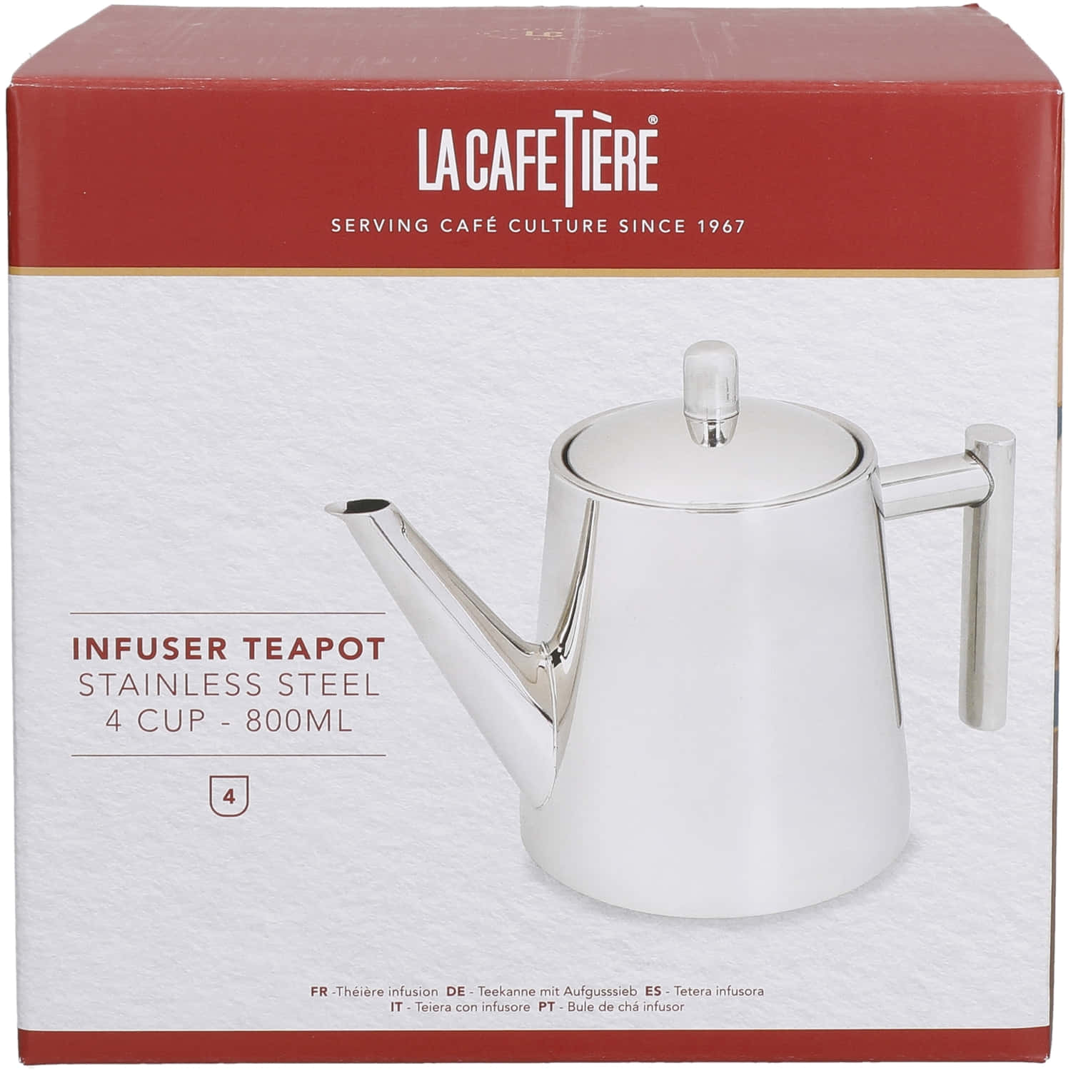 La Cafetière Stainless Steel Infuser Teapot Four Cup