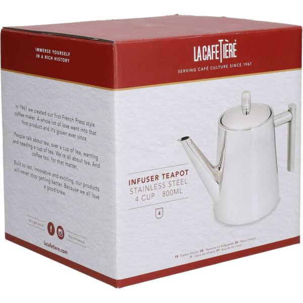 La Cafetière Stainless Steel Infuser Teapot Four Cup
