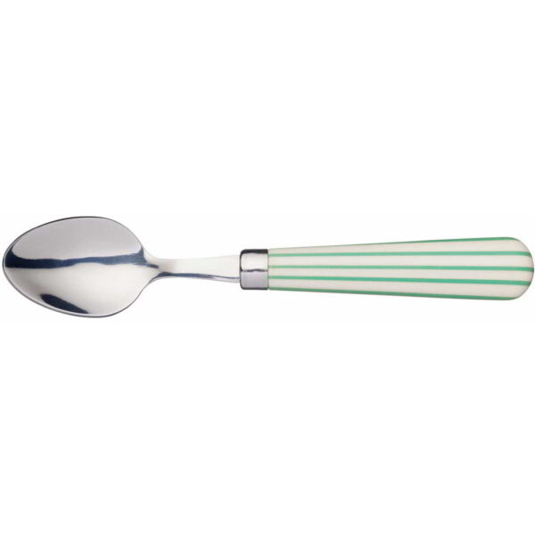 KitchenCraft Stainless Steel Green Stripes Handle Teaspoon
