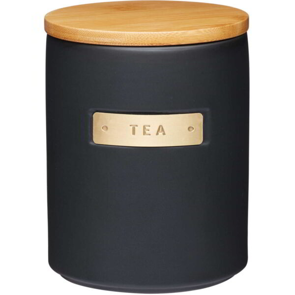 MasterClass Tea Matt Black Ceramic Storage Jar 1.2 Litres/12x16cm
