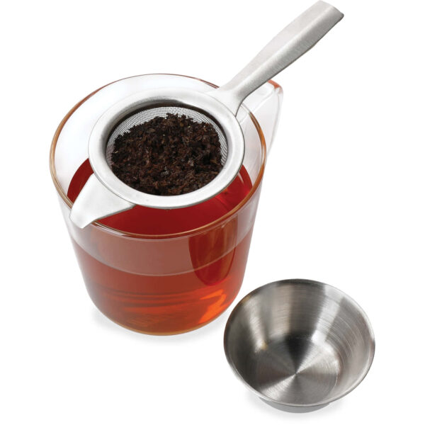 La Cafetière Stainless Steel Tea Strainer and Bowl Long Handle