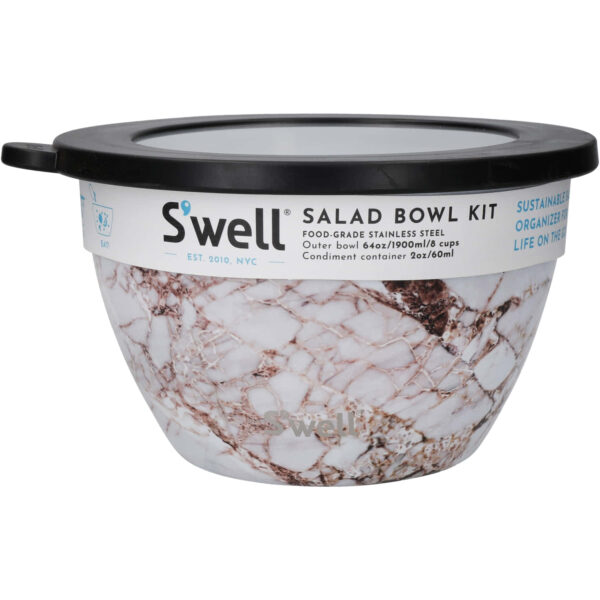 S'well Calacatta Gold - Salad Bowl Set 1900ml