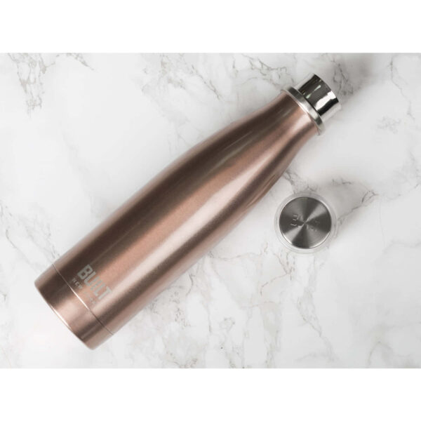 BUILT Perfect Seal 500ml Rose Gold Double Walled Stainless Steel Hydration Bottle