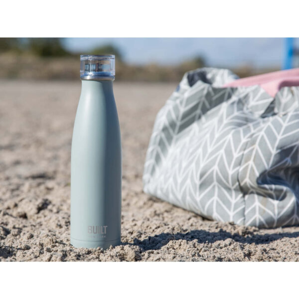 BUILT Perfect Seal 500ml Storm Grey Double Walled Stainless Steel Hydration Bottle