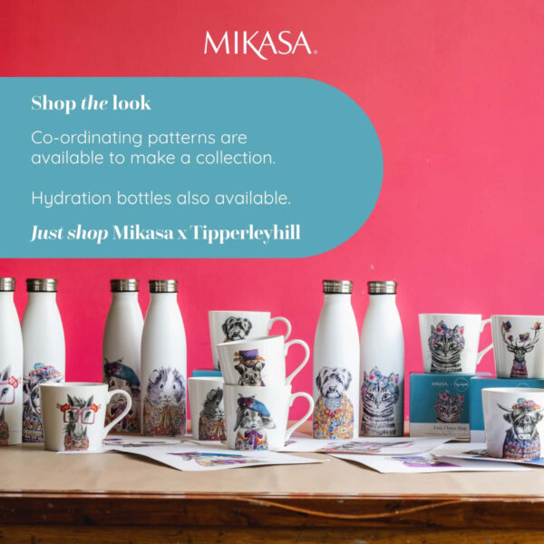 Mikasa x Tipperleyhill 500ml Water Bottle Cat