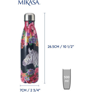 Mikasa Wild At Heart 500ml Water Bottle Zebra