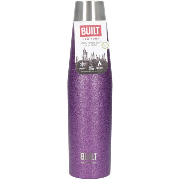 Built Perfect Seal Apex Bottle Purple Glitter 540ml