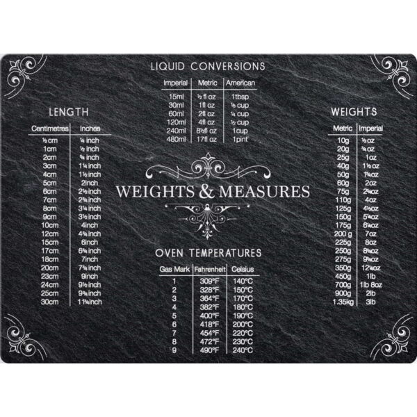 Premium Slate Effect Work Surface Protector Weights & Measure 40x30cm